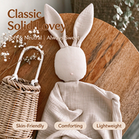 Doudou Lapin en Peluche pour Bébé, Couverture Réconfortante, Jouet Apaisant Doux pour Nouveau-nés, Berceau, Poussette, Crèche et Voyage