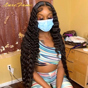 Nước sóng ren phía trước tóc giả xoăn tóc giả tóc con người cho phụ nữ da đen 28 30 inch 13x4 13x6 HD ren phía trước Tóc Giả sâu sóng phía trước - Product Image 4