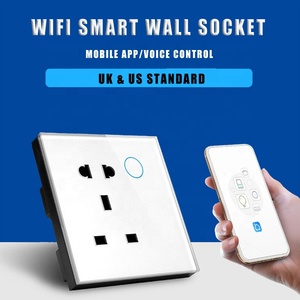 Nhà Thông Minh Phụ Kiện Thiết Bị Cung Cấp Wifi Ổ Cắm Điện 10A Bảng Đen Điện Thoại App Điện US UK Tiêu Chuẩn WiFi Tường Ổ Cắm - Product Image 2
