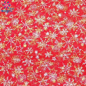 Weijin poliestere stelle fiocchi di neve motivo rosso Tulle lamina lucida maglia di potere tessuto per <span class=keywords><strong>abbigliamento</strong></span> festa abito gonna decorazione - Product Image 2