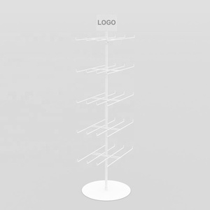 חנות מכולת מותאמת אישית חנות מסתובבת כפפת תצוגה <span class=keywords><strong>2025</strong></span> רצפת מתכת תצוגה לעמוד עם ווים - Product Image 2