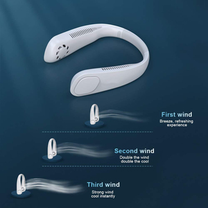 Ventilateur de cou portable, nouveau design 2024, batterie 2100 mAh, rechargeable par USB, brumisateur, trois vitesses, pour voiture et extérieur - Product Image 5