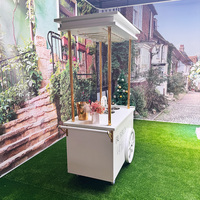 Chariot de bar à bonbons métallique pliable portable personnalisé chariot à champagne pour les mariages anniversaires événement fête avec seau à glace