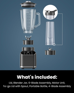 <span class=keywords><strong>Blender</strong></span> professionnel multifonction 5 fonctions, 1200 watts de puissance maximale, pot en verre de 52 oz, gobelet à emporter de 24 oz, smoothies, glace, <span class=keywords><strong>fruits</strong></span> <span class=keywords><strong>congelés</strong></span> - Product Image 5