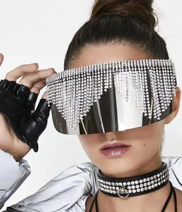 2020 neue Ankünfte übergroßen sonnenbrille Frauen big Shades trendy UV400 individuelles logo diamant Sonnenbrille 1 käufer