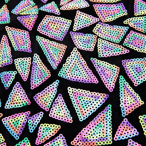 Haute qualité paillettes tricoté estampage à chaud coloré or robe de danse latine vêtements <span class=keywords><strong>g</strong></span>éométrique paillettes tissus - Product Image 6