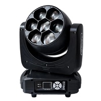Lampu Efek LED Dj Club 7*40W RGBW Zoom Wash Moving Head Bee Eye Light HH-LM740B untuk Disko Pesta Pernikahan