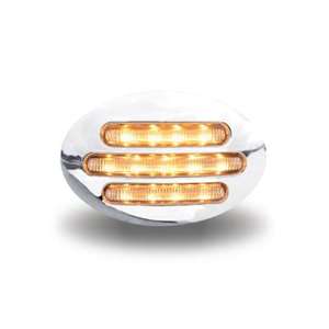 1 Pieza de Luz Marcadora LED Cromada Ovalada de 3 Pulgadas, 12-24 V, Plana, Ámbar/Rojo/Blanco - Product Image 1