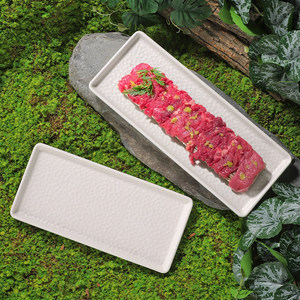 Vajilla para Hot Pot Mountain Breeze: Plato Rectangular Blanco; Plato de Carne de Res Chaoshan para Hot Pot: Carne de Res Fresca en Rodajas; Cinco Flores - Product Image 2