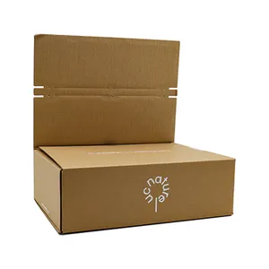 W166 Custom Logo Self Adhesive Zipper Tear Corrugated Paper Packing Box Screen Printing Kraft Paperboard E-commerce Shipping Box