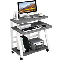 Bureau d'ordinateur moderne avec 3 étagères de rangement, table pour ordinateur pour la maison, le bureau ou la chambre