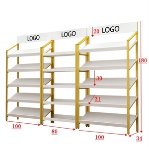 Trung tâm mua sắm cửa hàng giày hiển thị giá sản phẩm chăm sóc da Kệ quần áo giày Mẫu hiển thị giá nghiêng nhiều lớp kệ - Product Image 1
