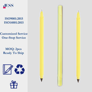 Bolígrafo 2 en 1 con Tinta Azul Personalizada <span class=keywords><strong>y</strong></span> Lápiz sin Tinta de Uso Permanente en el Otro Lado, Regalo Promocional, Bolígrafo Amarillo de Plástico - Product Image 1