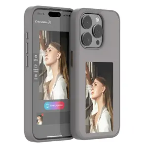Casing ponsel pintar nfc layar tinta DIY, proyeksi telepon genggam dapat disesuaikan tampilan foto untuk dekorasi iphone 14 15 pro max