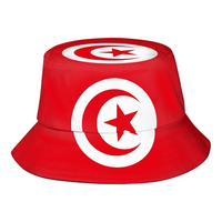 Chapeau Bob Personnalisé Nouveau Drapeau Tunisien Vente en Gros Été Extérieur Pêcheur Amusant Garçons Filles