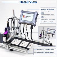 Imprimante jet d'encre thermique en ligne K Smart Tech KT-5 TIJ2.5, 600 DPI, hauteur d'impression maximale 101,6 mm, codeur de date de lot