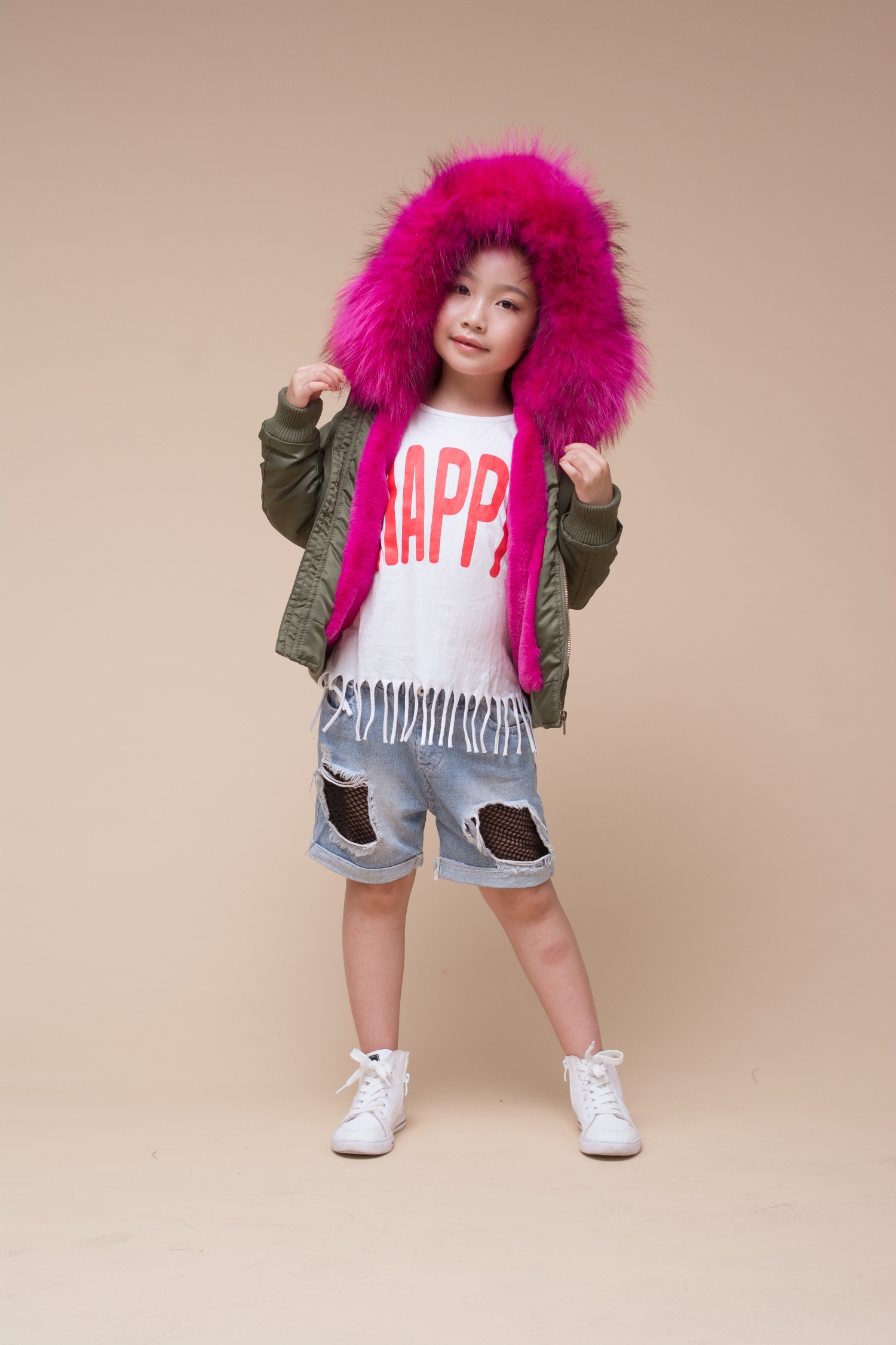 Verde kaki + rosa caldo