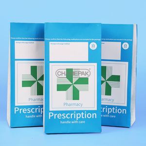 Custom Printed Logo Pharmacy Counter Medical Sickness SOS White Kraft <b>Bread</b> Paper <b>Bags</b> for Medicine Paper <b>Bags</b> Without Handles - Product Image 2