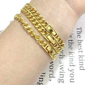 Nuovo Design 2025 Bracciale Cubano Monaco da <span class=keywords><strong>Uomo</strong></span> in Stile Hip Hop Retrò alla Moda con <span class=keywords><strong>Accessori</strong></span> Brillanti Placcato Oro 18K di Alta Qualità - Product Image 5