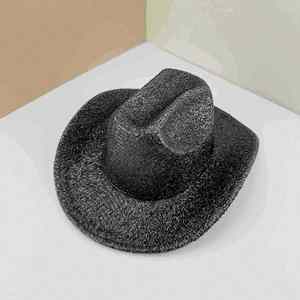 Sombrero de Vaquero Dorado al por Mayor para Mujer, Estilo Occidental, PVC Ecológico, en Blíster - Product Image 2