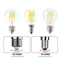 Ampoule à filament LED Edison G45 Globe A60 E27 E14 AC220V 2W 4W 6W 8W, lampe décorative en verre rétro