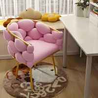 Nouvelle Chaise de Restaurant Minimaliste en Velours Beige Capitonnée K, Idéale pour Manucure et Maquillage