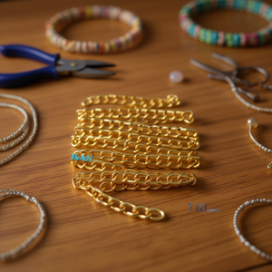 Catena in metallo Ilan 1M color oro chiaro per la creazione di gioielli - Product Image 3