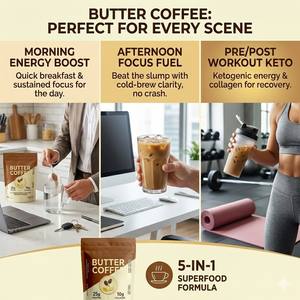 Poudre de café glacé riche en protéines, <span class=keywords><strong>sans</strong></span> <span class=keywords><strong>sucre</strong></span>, Keto, avec champignons et collagène, mélange instantané pour <span class=keywords><strong>boisson</strong></span> énergétique et supplément - Product Image 4