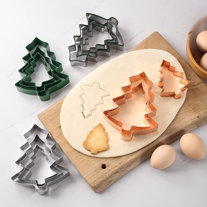 All'ingrosso Natale in acciaio inox biscotto taglierina Santa Crutch pan di zenzero uomo campana fiocco di neve cartone animato biscotto Cutter stampo - Product Image 2