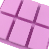 Moule en silicone rectangulaire à 6 cavités, écologique, inodore, pour savons faits main DIY, motifs en relief, outils de pâtisserie