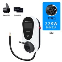 7kW 11kW 22kW Typ 2 EV-Ladestation, 32A 16A EU-Standard AC EVSE Wallbox mit RFID, IP54 ABS+PC Gehäuse