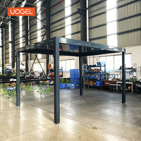 Pergola bioclimatique UOGEL M3 en alliage d'aluminium, lames isolées, imperméable, revêtement poudré, manuelle, offre une ombre flexible et résistante aux intempéries