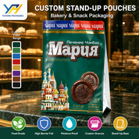 Sachet Doypack Mat de Haute Qualité avec Fermeture Zip Refermable, en Plastique Alimentaire pour Emballage de Bonbons, Biscuits, Gâteaux et Snacks