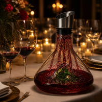 Carafe en cristal sans plomb de luxe en forme de montagne avec couvercle pour cadeaux de mariage et banquets