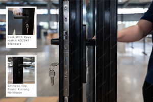 Porta a battente di alluminio di prezzo moderato per le case <span class=keywords><strong>con</strong></span> le porte francesi di alluminio delle finestre laterali - Product Image 5