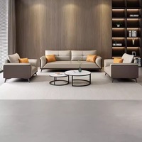 Nouveau mobilier de salon minimaliste de luxe italien, ensemble de canapés 1+2+3, canapé de réception haut de gamme en cuir pour bureau