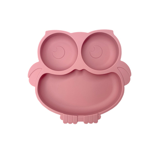 Vaisselle bébé en silicone antidérapante en forme de hibou personnalisée. Ensemble d'alimentation d'entraînement pour tout-petits avec ventouses. Vente en gros d pour enfants - Product Image 4