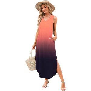 Vestido Maxi de Verano FOXA con Cuello en V, Corte Holgado, con Bolsillos, Vestido de Playa para Vacaciones, Tejido Transpirable - Product Image 4