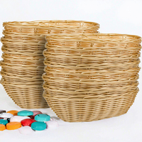 Lot de 16 paniers ovales tressés en PE souple, écologiques, pour rangement, cuisine, service de fruits, fêtes et autres usages