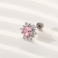 100 Estilos de Joyería de Moda para Mujer: Pendientes de Acero Inoxidable con Zirconia para Perforaciones de Oreja (Tragus, Hélix, Daith, Lóbulo) y Labret con Parte Trasera Plana