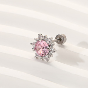 100 Style femmes mode bijoux oreille goujon en acier inoxydable Zircon oreille Piercing Tragus Helix Daith Lobe plat dos boucles d'oreilles Labret - Product Image 4