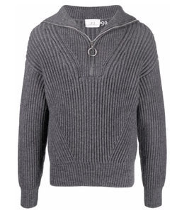 Cardigan Basic in Maglia a Nido d'Ape con Zip, Pullover da Uomo, Maglieria con Zip 1/4, Maglioni di Guangzhou, Maglieria Homme - Product Image 2