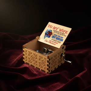 YIYU Caja de Música Silenciosa de Manivela, Estilo Americano, Rectangular, con Grabado 'You Are My Sunshine' de los Años 30, de Madera - Product Image 3
