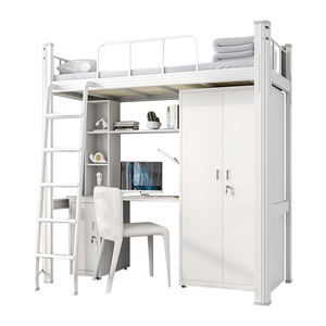 Lits superposés en acier avec éclairage au prix d'usine Lits superposés en stock dortoir en métal pour adultes Lits superposés - Product Image 5