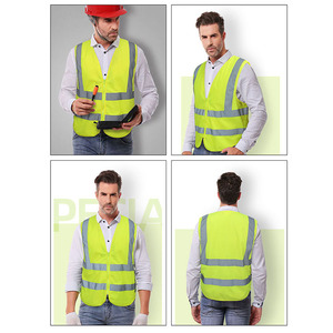 Chaleco Antiestático de Alta Visibilidad para Hombre, Chaleco Reflectante con Cierre, Logotipo Personalizado, Multicolor, para Seguridad en el Trabajo - Product Image 6
