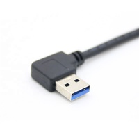 Cable de Datos USB 3.0 de Ángulo Izquierdo de 90 Grados a Ángulo Recto USB 3.0 Macho, Carga Rápida 3A, Núcleo de Cobre Puro, Blindaje Trenzado, 12 Meses de Garantía