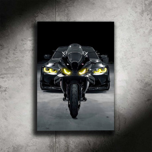 ภาพตกแต่งผนังสไตล์โมเดิร์น ของตกแต่งบ้าน รถสปอร์ตสุดหรู พร้อมไฟ LED ภาพวาดบนกระจกนิรภัยและภาพวาดอะคริลิค ขนาด 40x60 ซม. - Product Image 2
