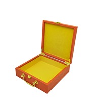 Boîte cadeau de serviettes en soie haut de gamme à imprimé crocodile orange avec estampage, boîte surprise personnalisable pour la vente en gros