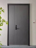 Porte de sécurité moderne en aluminium anti-balles, anti-effraction, à pousser et à tirer, pour l'entrée extérieure des hôpitaux, villas et hôtels