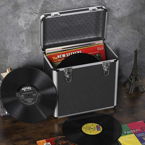 Boîtier de rangement en Aluminium pour disque <span class=keywords><strong>vinyle</strong></span> de 12 pouces, boîtier de rangement pour <span class=keywords><strong>lecteur</strong></span> de musique, boîtier d'album de Style européen de haute qualité, 50 disques - Product Image 4